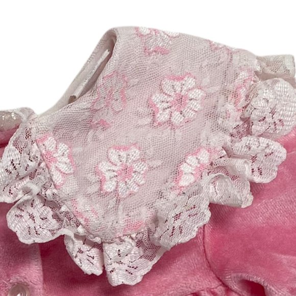 Bryan & Co. Vintage Toddler Girls Pink Velvet and Lace Dress Size 9 months - Picture 13 of 15
